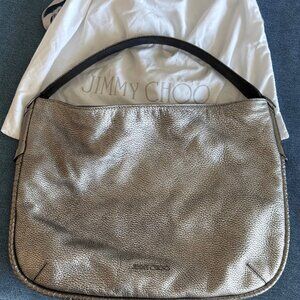 Beautiful AUTHENTIC Jimmy Choo Metallic Silver Pebbled Leather Bag - LIKE NEW!